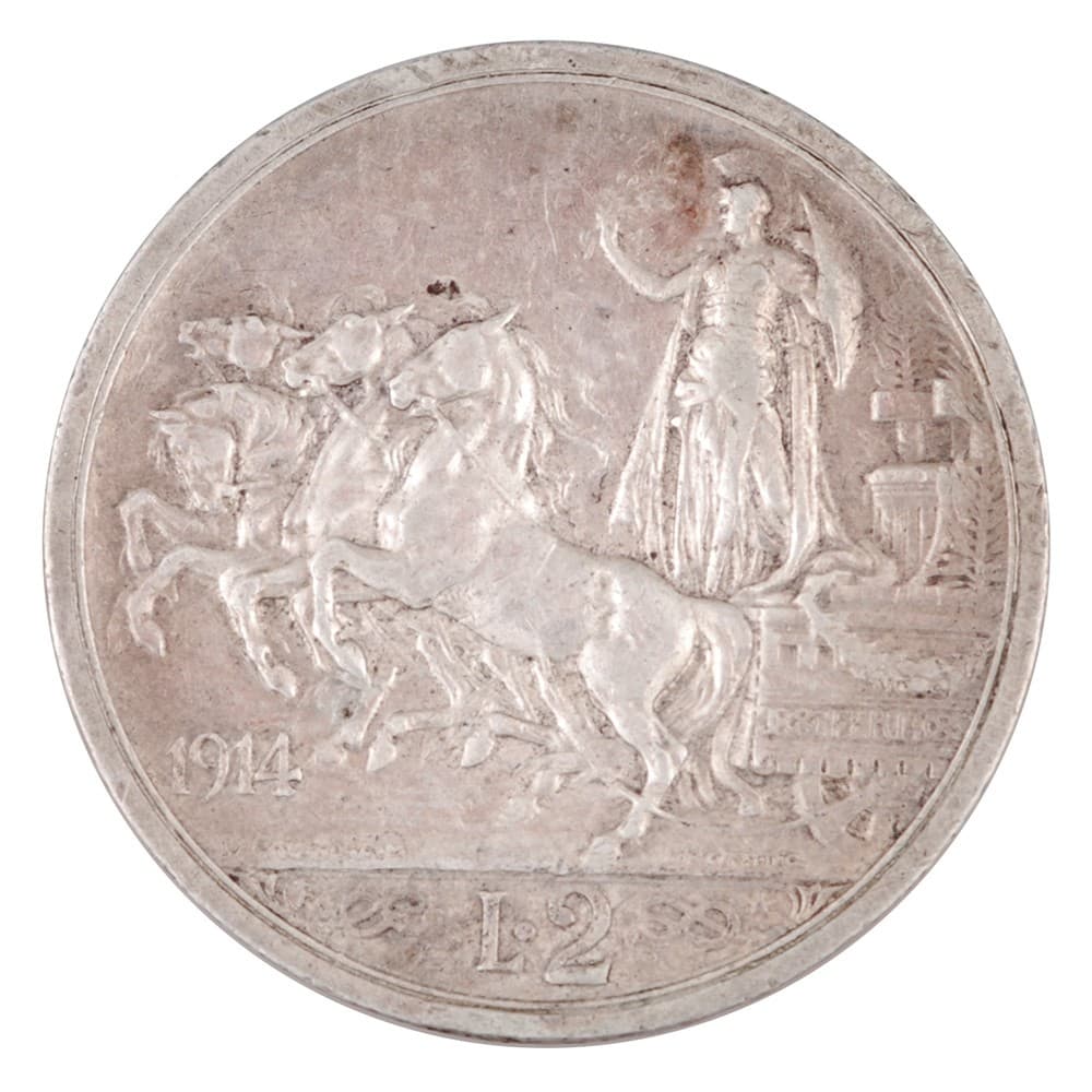 Italy 2 Lire KM# 55 1914 R