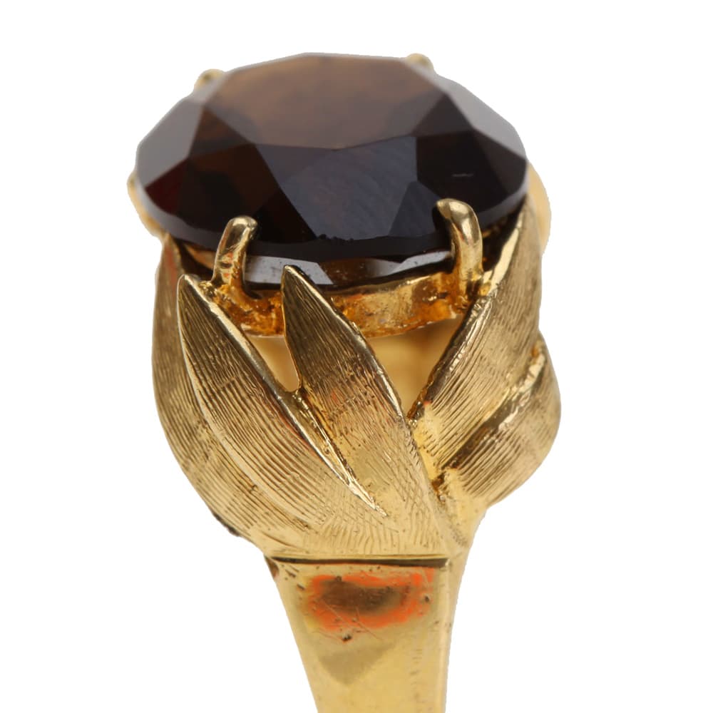 Black Quartz Gemstone, 14K Gold Ring