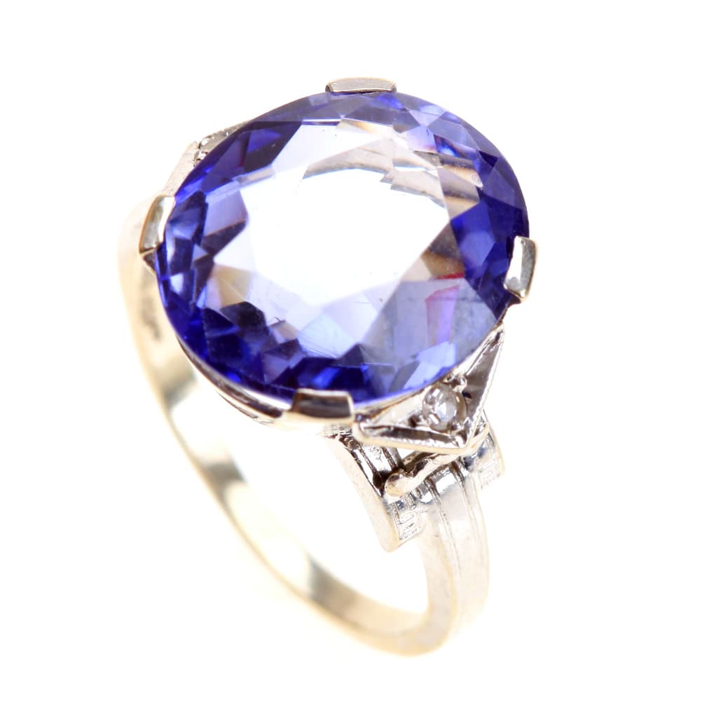 Aquamarine, Diamond & White Gold Ring