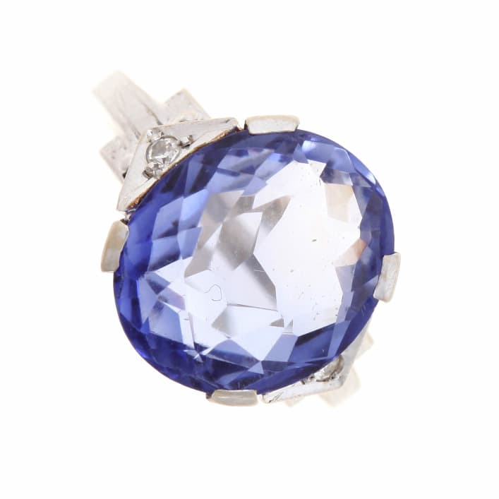 Aquamarine, Diamond & White Gold Ring