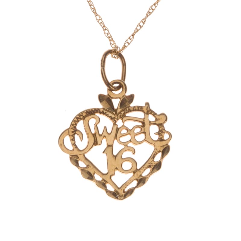 14K Gold Sweet 16 Necklace