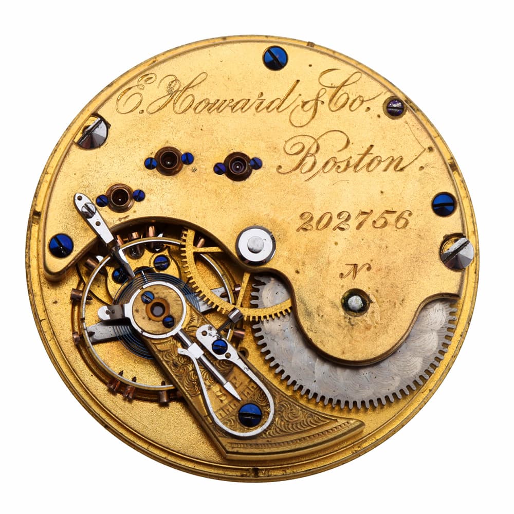 Howard & Co Boston 18s N Hunting Pendant Set Gilt Movement