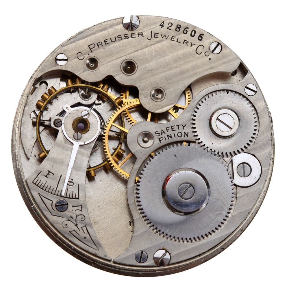 South Bend Private Label 16s 7j Grade 260 Model 1 Hunting Lever Set Nickel Movement