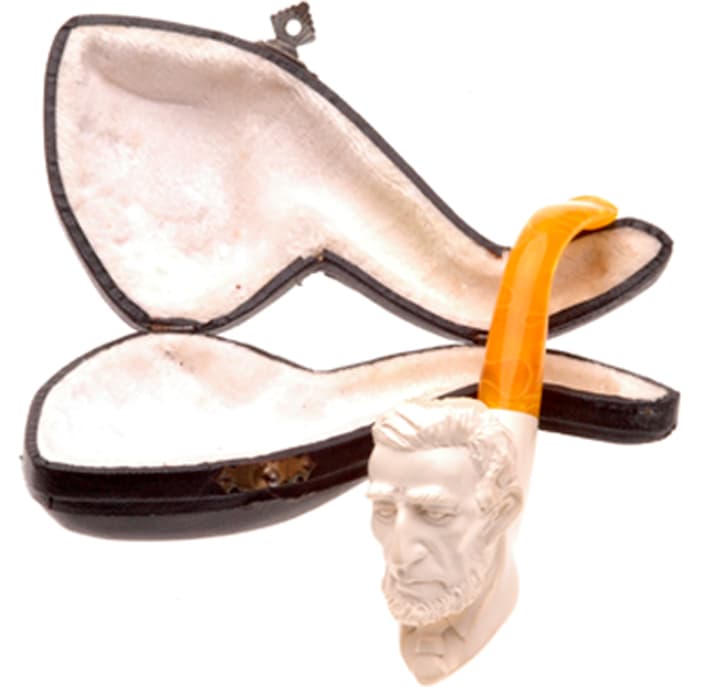 SOLD - Meerschaum President Abe Lincoln Pipe 1955 Kaywoodie, Hand Carved