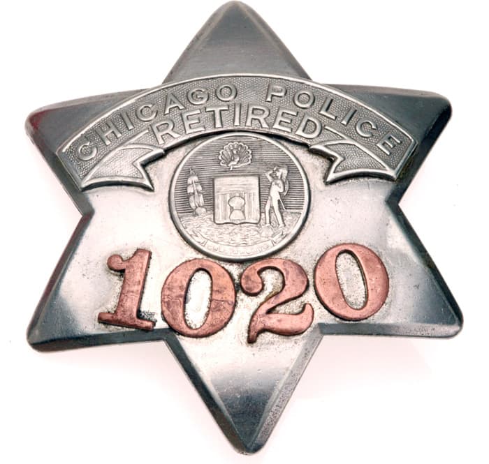 SOLD - Chicago Police Retired Badge