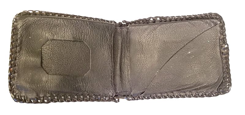 Hand Tooled Masonic Freemason Leather Wallet Compass Square Masons Vintage Mens