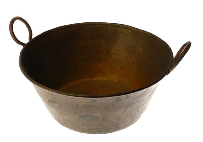 Antique Copper Hammered Kettle Bowl Pot, 1840s