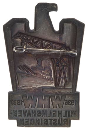 1936-37 Wilhelmshaven Rüstringen Donation Badge