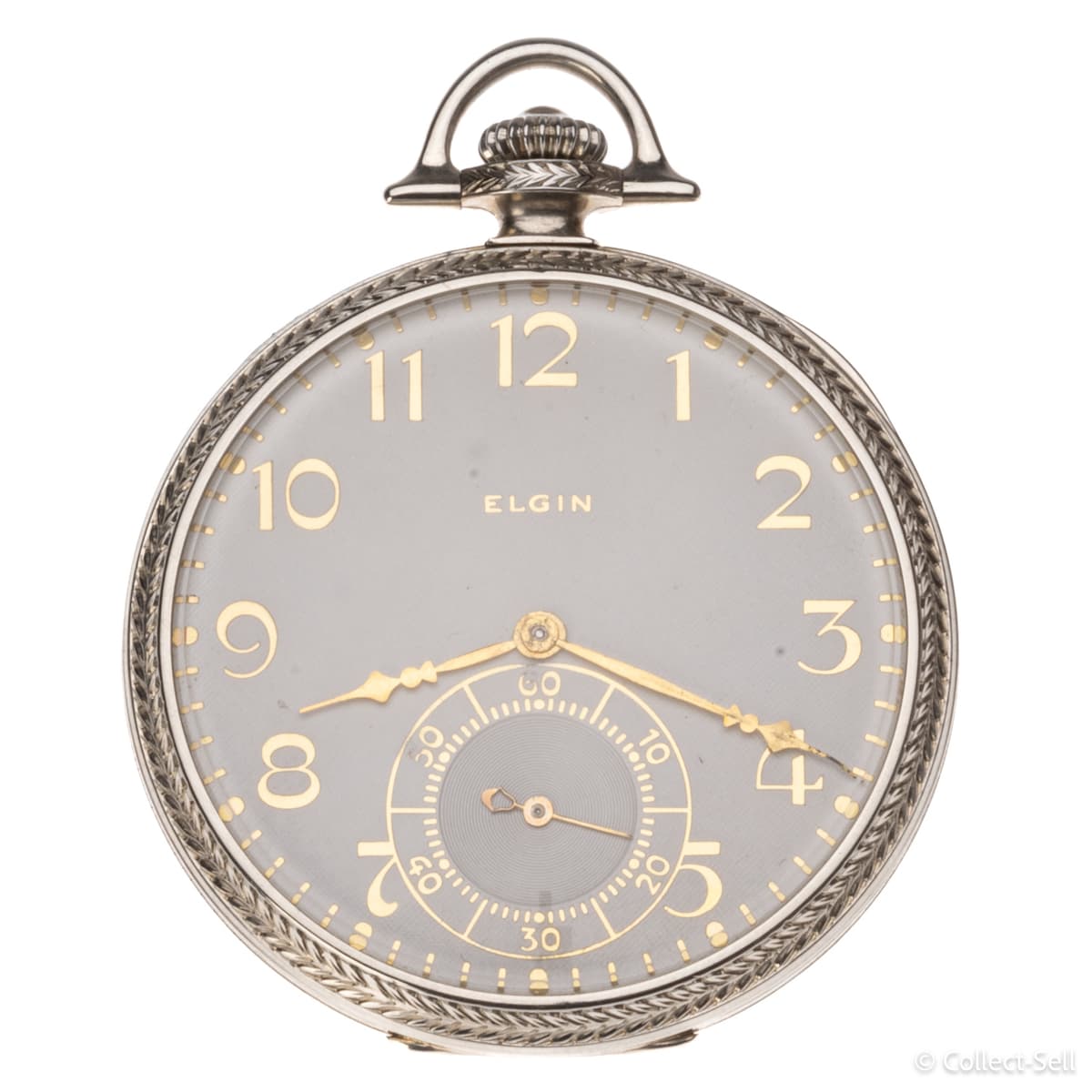 Dial Open Face 14K Gold Elgin 12s 21j Grade 450 Lord Elgin Pocket Watch