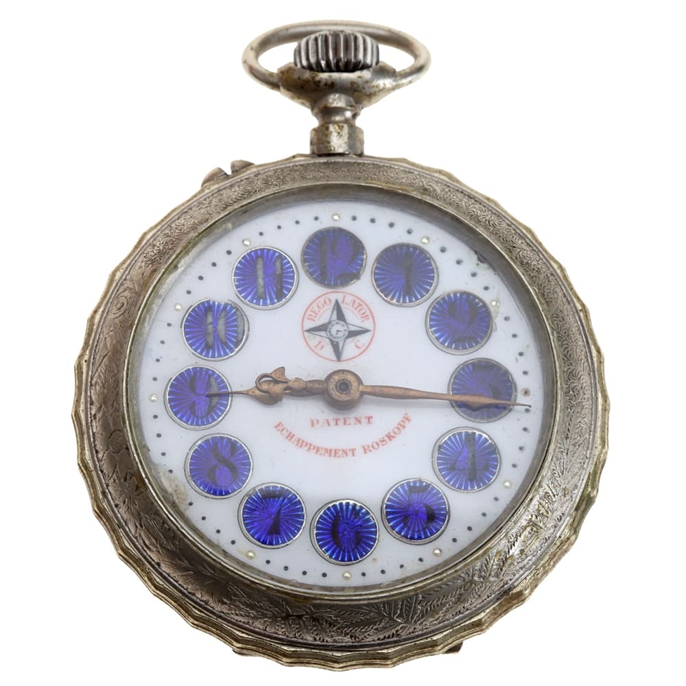 Roskopf Large Silver Fancy Dial