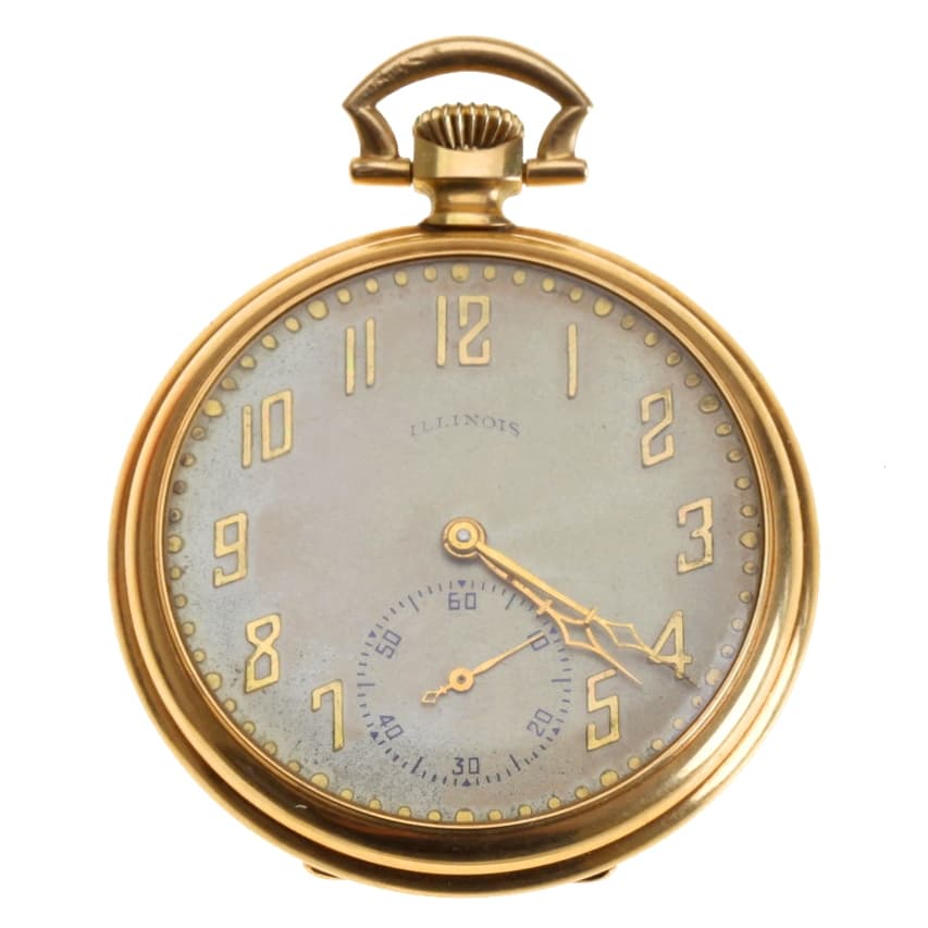 Illinois 14K Gold 12s 19j Grade 427 Model 3 Openface Pendant Set Pocket Watch