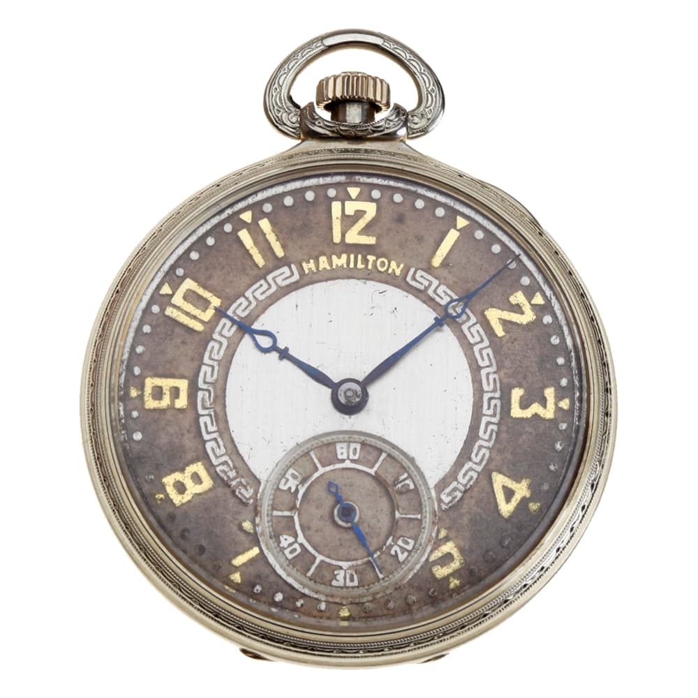 Hamilton 14k 12s 17j Grade 912 Model 2 Openface Pendant Set Pocket Watch