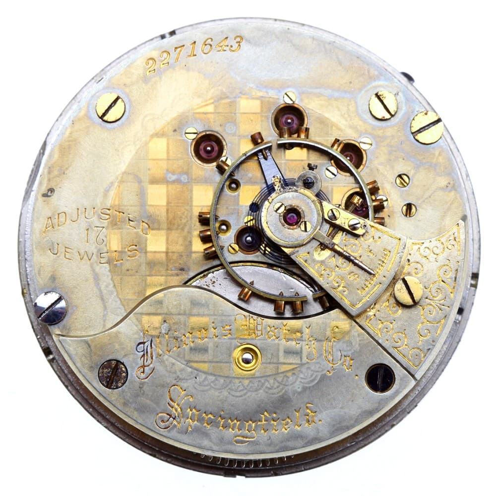 Illinois 18s 17j Grade 89 Adjusted Hunting Lever Set Nickel Movement