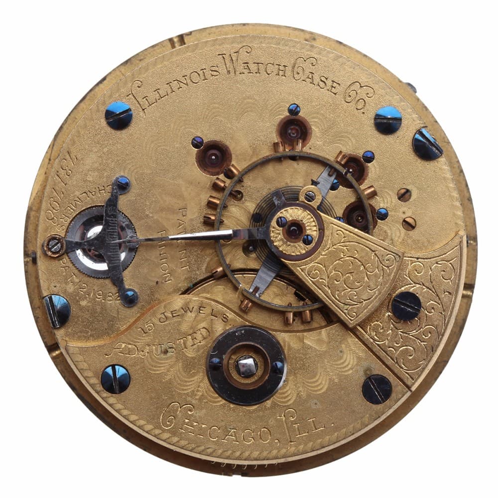 Illinois 18s 15j Grade 5 Model 2 Hunting Lever Set Gilt Movement