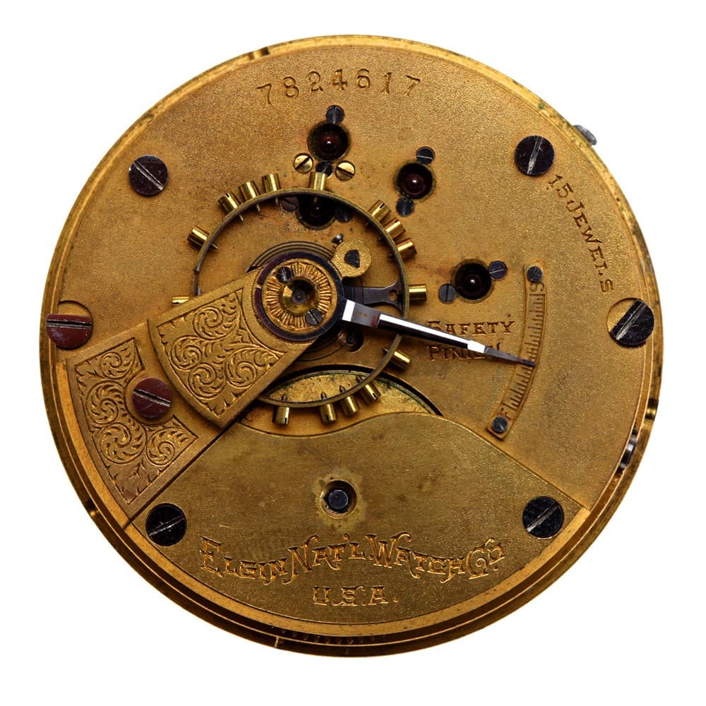 Elgin 18s 15j Grade 141 Hunting Lever Set Gilt Movement