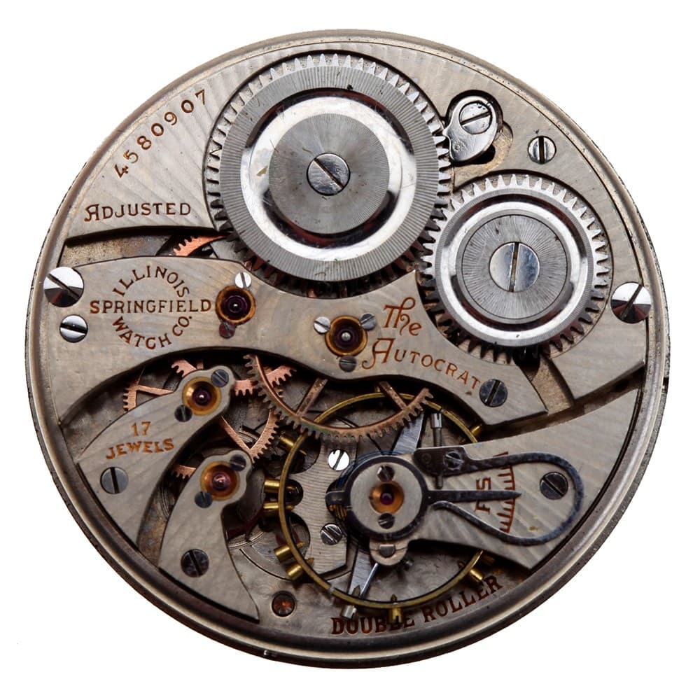 Illinois 12s 17j Autocrat Openface Double Roller Pendant Set Nickel Movement