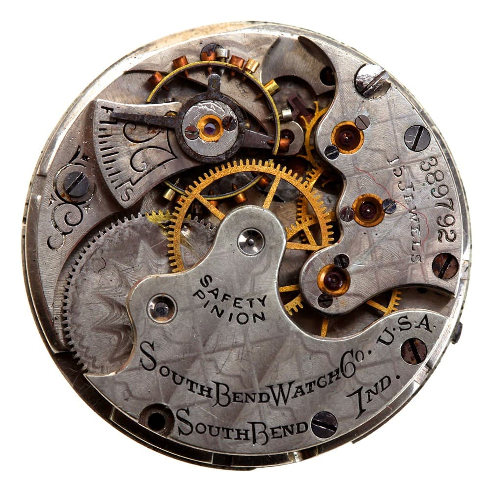 South Bend 6s 15j Grade 170 Model 1 Hunting Lever Set Nickel Movement