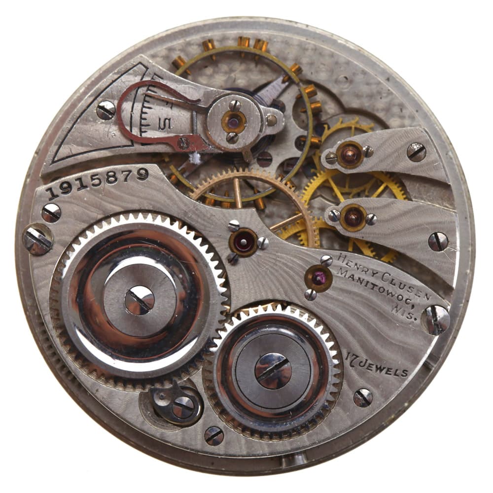 Illinois 12s 17j Grade 255 Private Label Henry Clusen Hunting Lever Set Nickel Movement