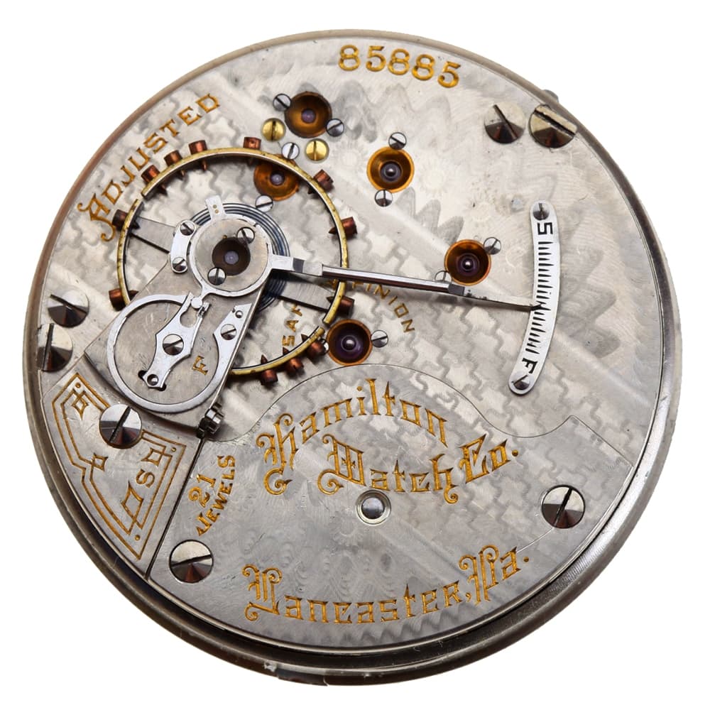 Hamilton 18s 21j Grade 941 Adjusted Hunting Lever Set Nickel Movement