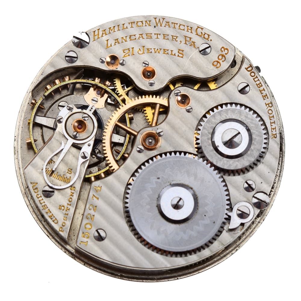 Hamilton 16s 21j Grade 993 Model 2 Adjusted Hunting Lever Set Nickel Movement