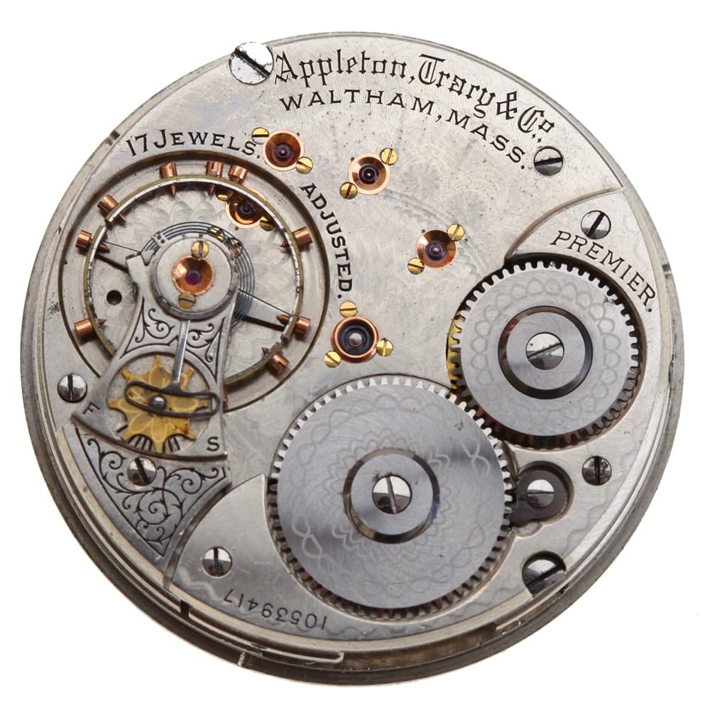Waltham 18s 17j AT Model 1892 Hunting Lever Set Nickel Movement