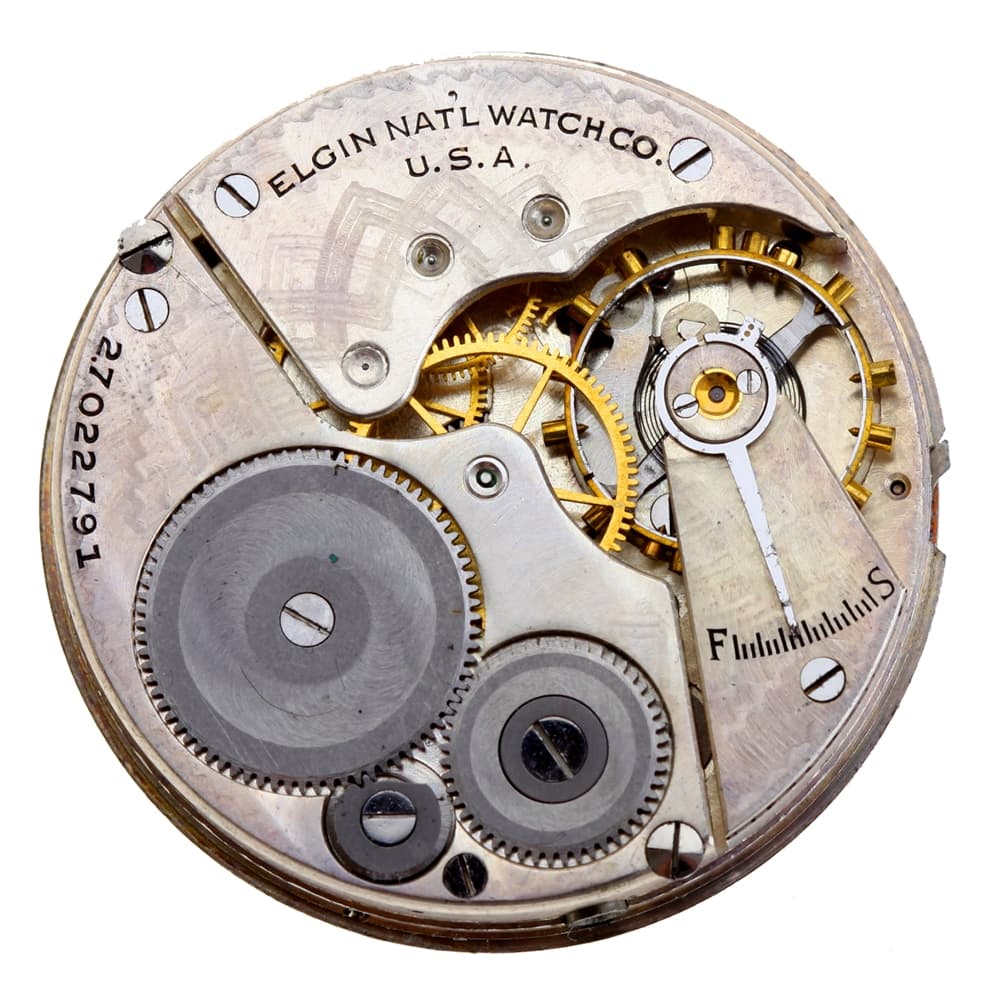 Elgin 16s 7j Grade 291 Model 7 Openface Pendant Set Nickel Movement