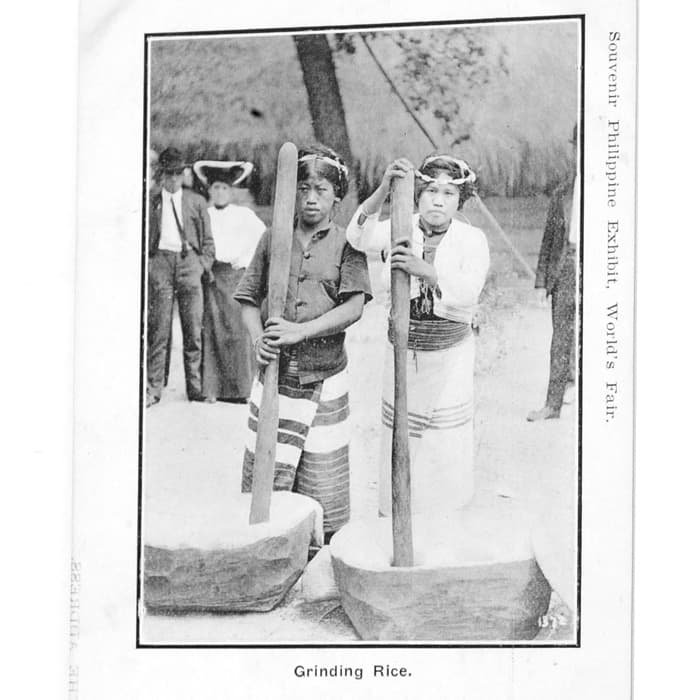 Grinding Rice Postcard - Close Up