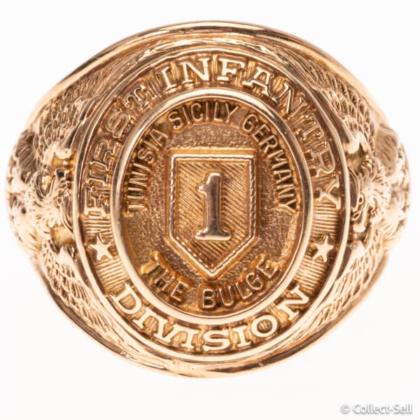10K gold U.S. Army First Infantry Division ring size 8