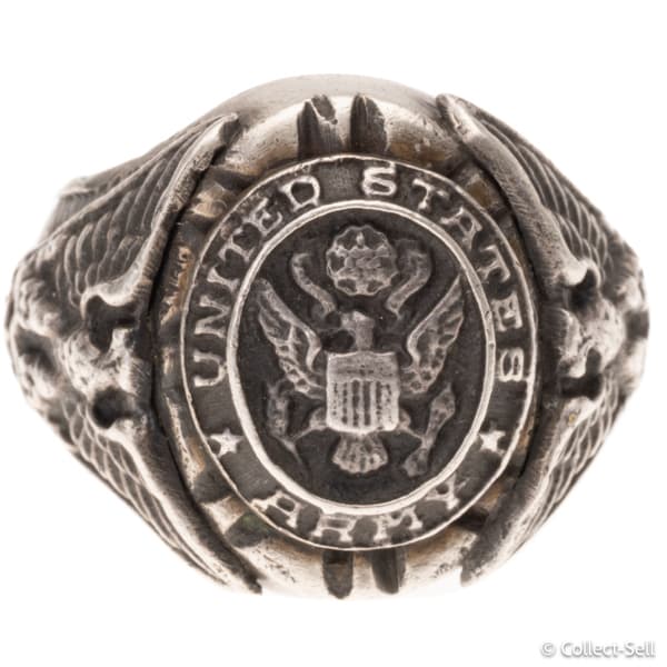 Vintage Sterling Silver U.S. Army Eagle Ring, Made in Mexico