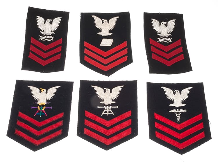 US Navy Petty Officer First Class Uniform Shoulder Sleeve Patches