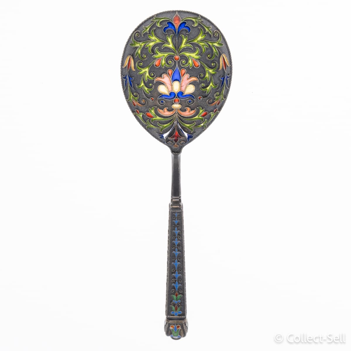 Fabergé Silver Cloisonné & Plique-à-jour Enamel Spoon